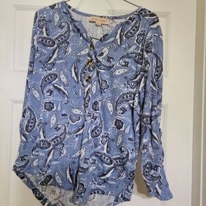 Style & Co. Blue Paisley Blouse
